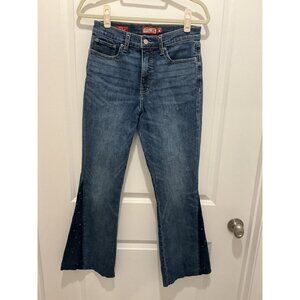 Lucky Brand Stevie Jean 8/29R Retro Hippie High Rise Flare Silver Stud Accents